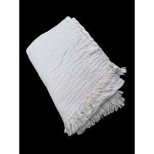 Piscatextil Portugal 100% Cotton Throw Blanket Gauze Cottage Cream 48x72